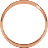 10K Rose 6 mm Half Round Ultra-Light Band Size 9.5