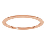 14K Rose Gold 1 mm Comfort-Fit Half Round Band Size 5 