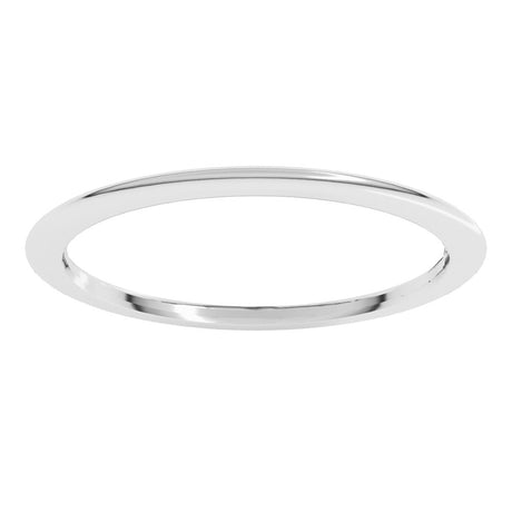 10K White Gold 1 mm Comfort-Fit Half Round Band Size 7 