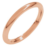 14K Rose 2 mm Half Round Comfort Fit Band Size 4