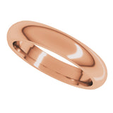 14K Rose Gold 4 mm Comfort-Fit Half Round Band Size 8 