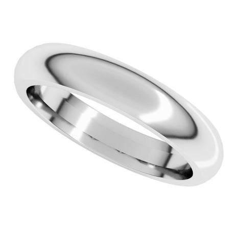 18K White Gold 4 mm Comfort-Fit Half Round Band Size 9 