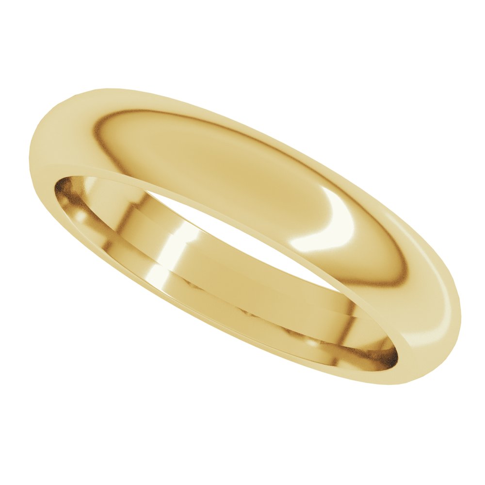 14K Yellow 4 mm Half Round Comfort Fit Band