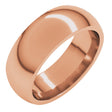 18K Rose Gold 7 mm Comfort-Fit Half Round Band Size 9 
