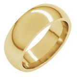 14K Yellow Gold 7 mm Comfort-Fit Half Round Band Size 5 