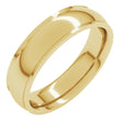 18K Yellow 5 mm Stepped-Edge Comfort-Fit Half Round Band Size 8.5