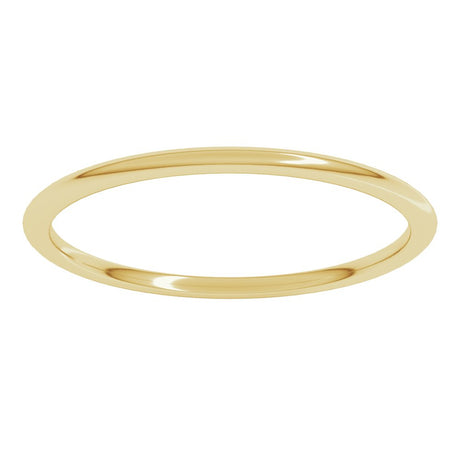 14K Yellow Gold 1 mm Lightweight Comfort-Fit Half Round Band Size 3.5