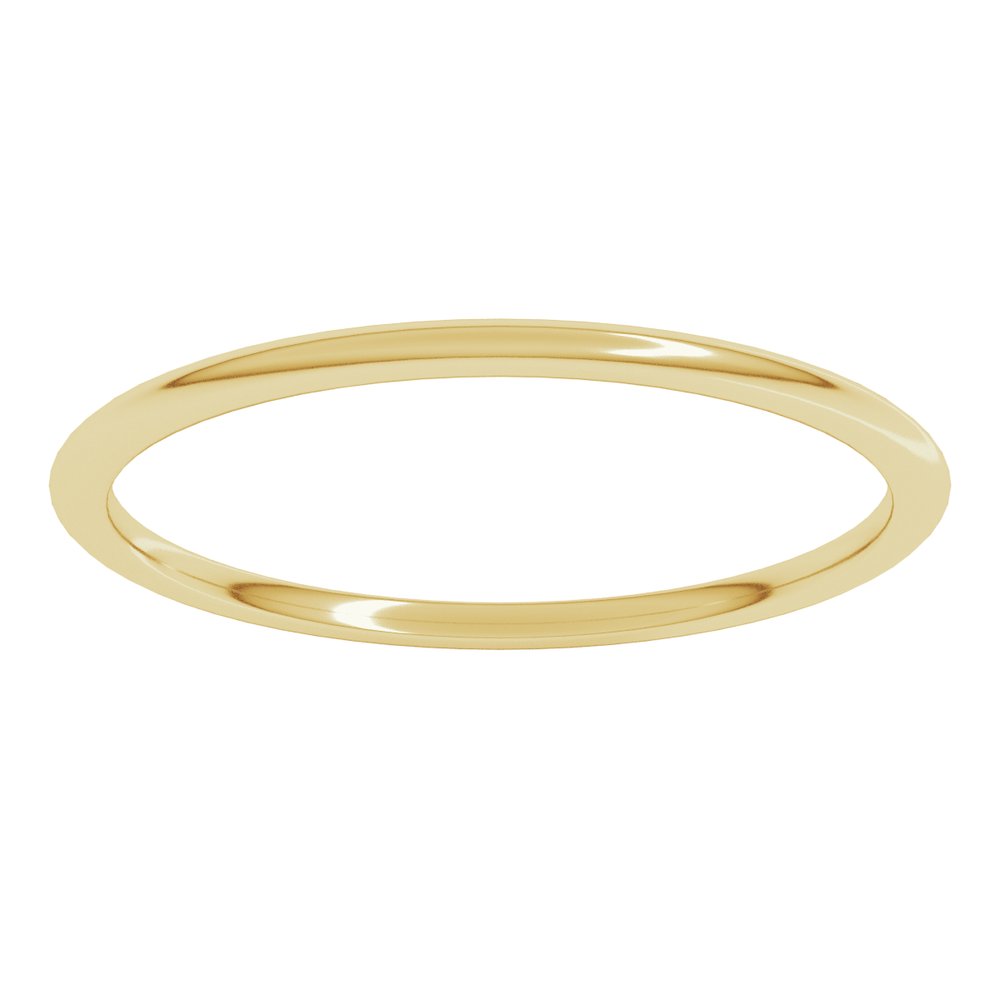 14K Yellow Gold 1 mm Lightweight Comfort-Fit Half Round Band Size 3.5
