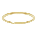 14K Yellow Gold 1 mm Lightweight Comfort-Fit Half Round Band Size 3.5