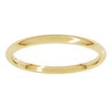 14K Yellow 1.5 mm Half Round Comfort Fit Light Band