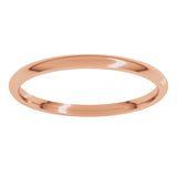 10K Rose 1.5 mm Half Round Comfort Fit Light Band Size 6.5