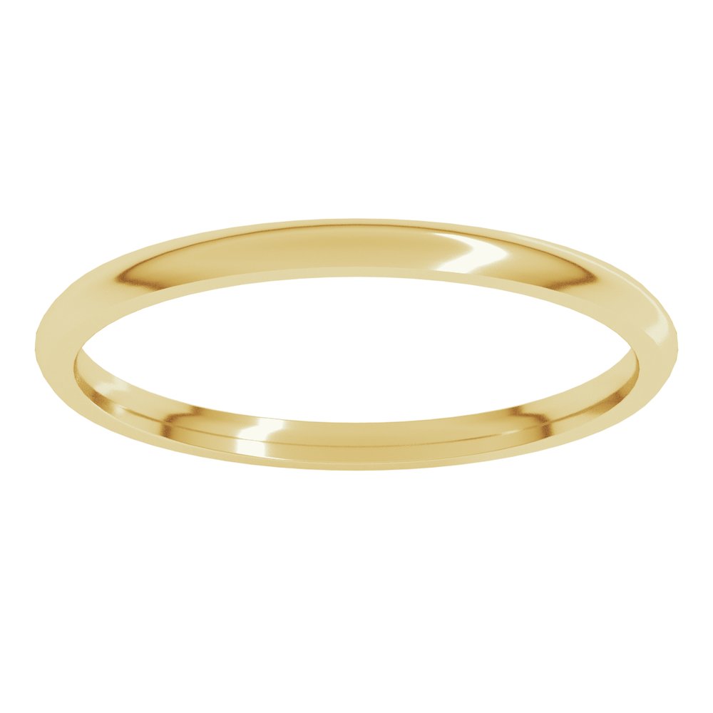 14K Yellow Gold 1.5 mm Lightweight Comfort-Fit Half Round Band Size 4