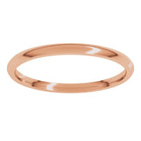 10K Rose Gold 1.5 mm Lightweight Comfort-Fit Half Round Band Size 6.5