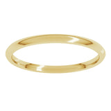 14K Yellow 1.5 mm Half Round Comfort Fit Light Band