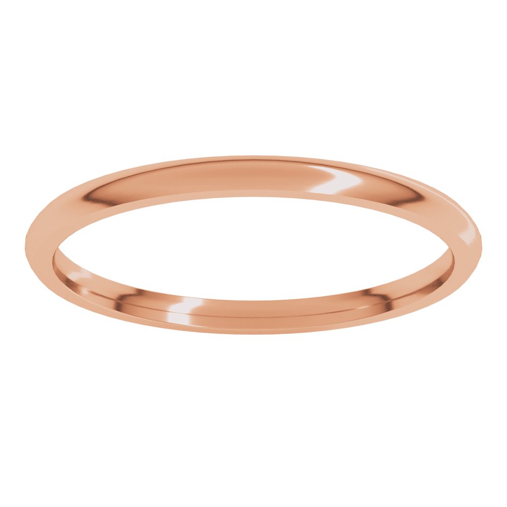 14K Rose 1.5 mm Half Round Comfort Fit Light Band