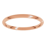 10K Rose 1.5 mm Half Round Comfort Fit Light Band Size 9