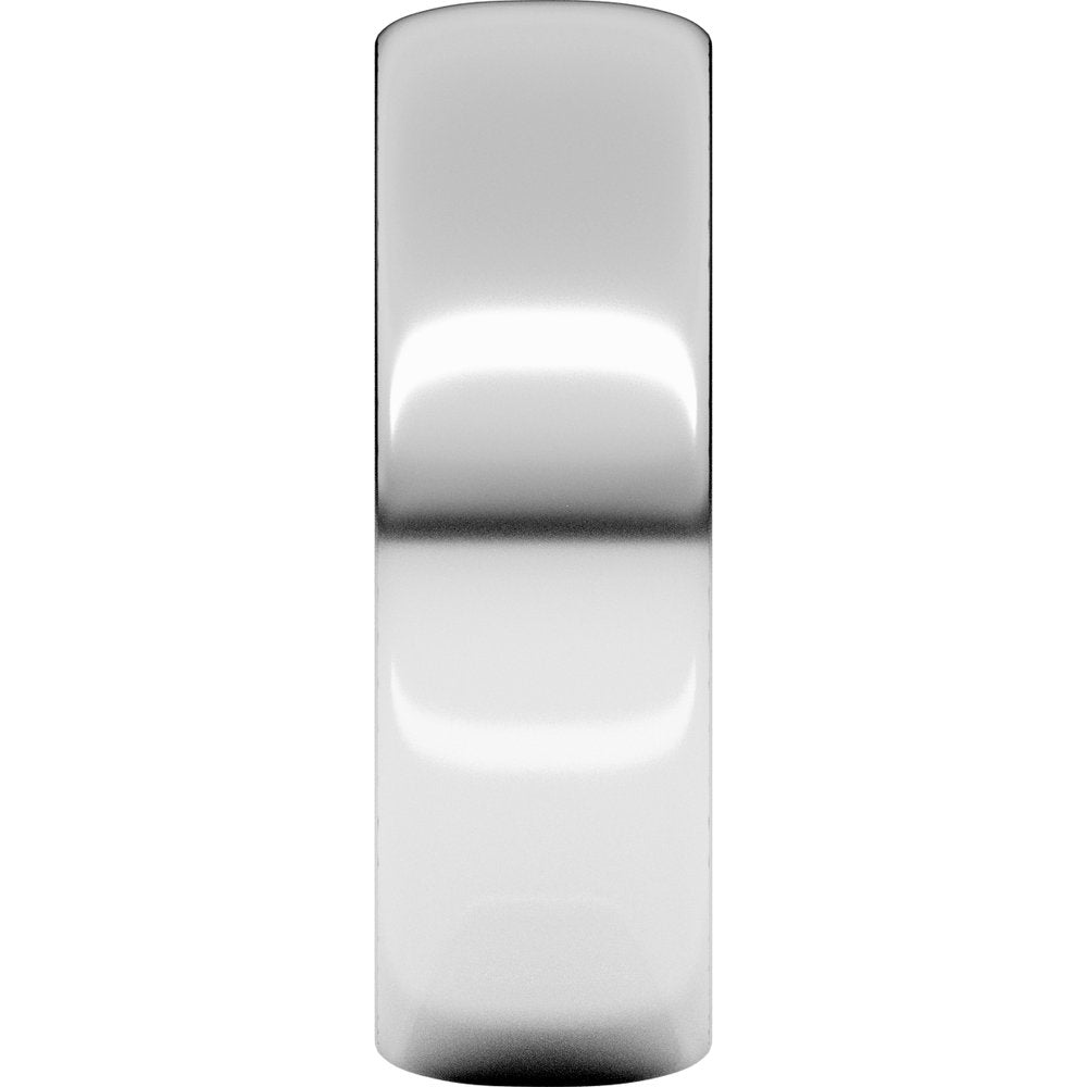 18K White 6 mm Half Round Ultra-Light Band Size 8