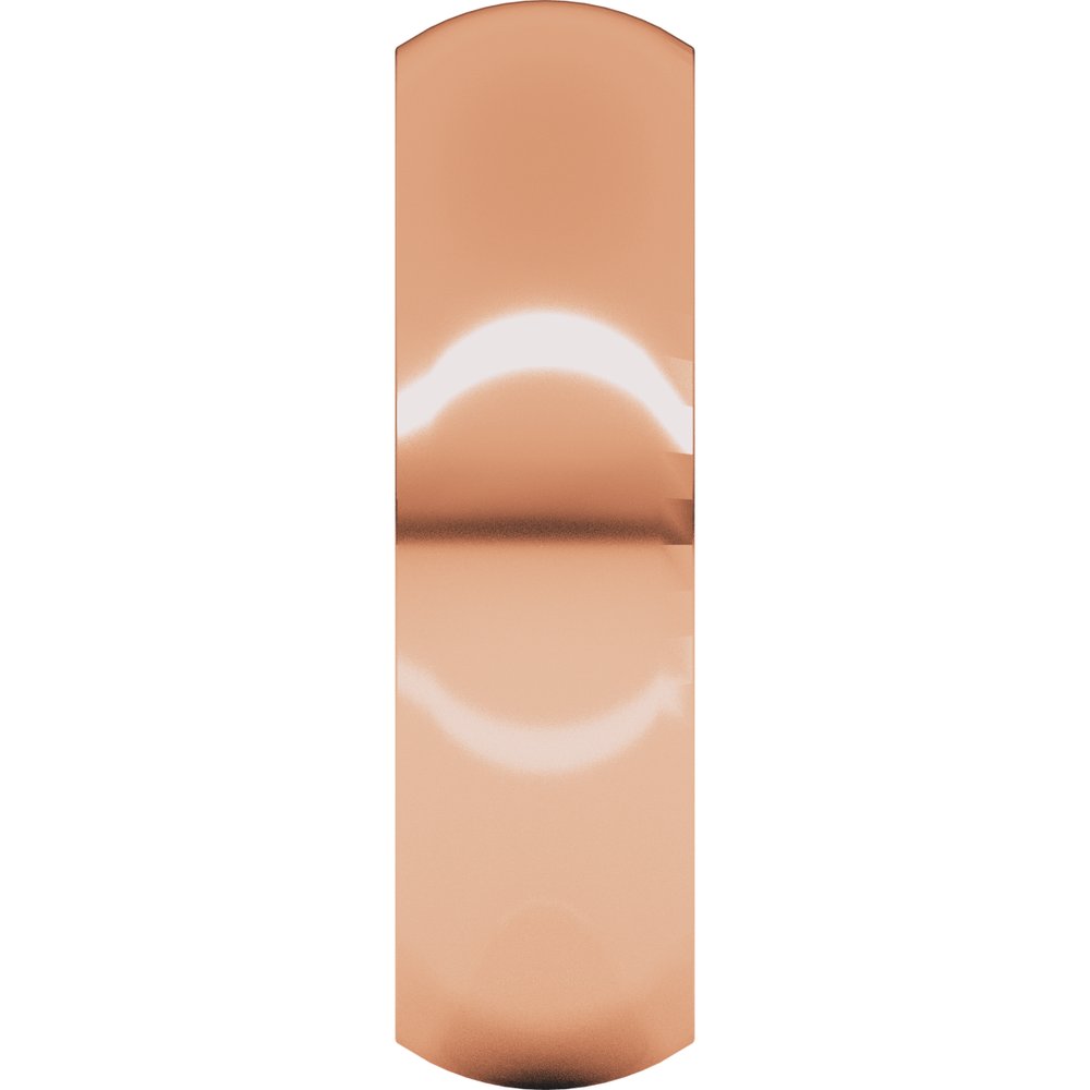 18K Rose Gold 6 mm Comfort-Fit Half Round Band Size 8 