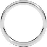 14K White 6 mm Stepped-Edge Comfort-Fit Half Round Band Size 10