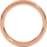 14K Rose 6 mm Stepped-Edge Comfort-Fit Half Round Band Size 10.5