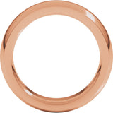 14K Rose Gold 6 mm Heavyweight Comfort-Fit Half Round Band Size 8