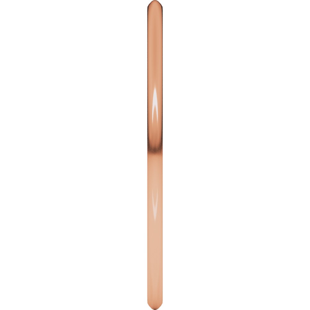 14K Rose Gold 1 mm Lightweight Comfort-Fit Half Round Band Size 5