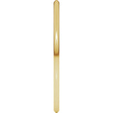 14K Yellow Gold 1 mm Lightweight Comfort-Fit Half Round Band Size 3.5