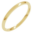 14K Yellow Gold 1.5 mm Lightweight Comfort-Fit Half Round Band Size 4