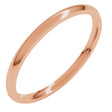 10K Rose Gold 1.5 mm Lightweight Comfort-Fit Half Round Band Size 6.5