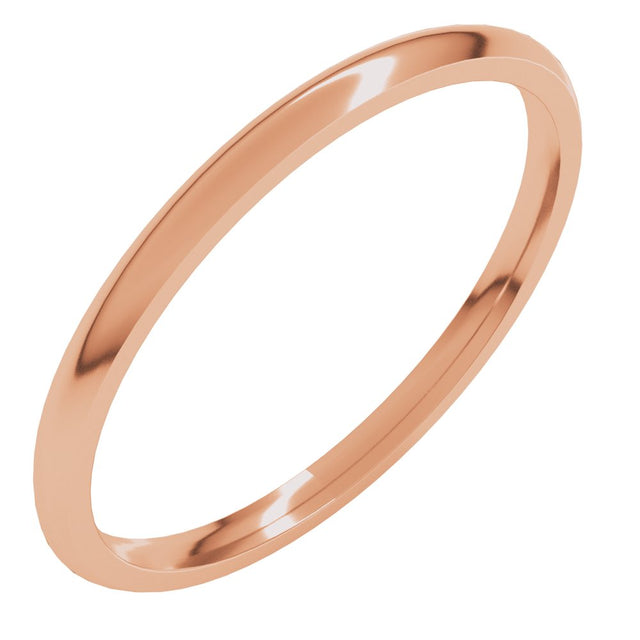 10K Rose Gold 1.5 mm Lightweight Comfort-Fit Half Round Band Size 6.5