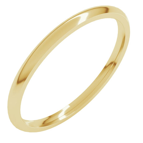 18K Yellow 1.5 mm Half Round Comfort Fit Light Band Size 4.5