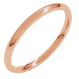 10K Rose 1.5 mm Half Round Comfort Fit Light Band Size 9