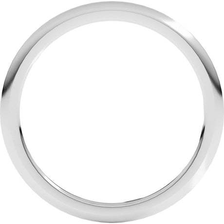 10K White 1 mm Comfort-Fit Half Round Band Size 7