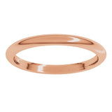 10K Rose 2 mm Comfort-Fit Half Round Band Size 6
