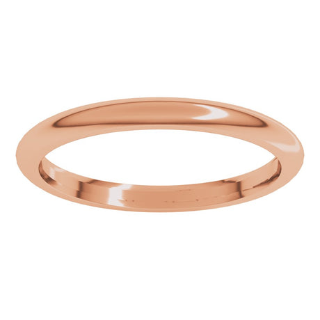 10K Rose 2 mm Comfort-Fit Half Round Band Size 6