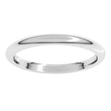 10K White 2 mm Half Round Comfort Fit Band