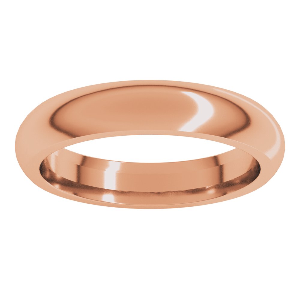 14K Rose Gold 4 mm Comfort-Fit Half Round Band Size 8 