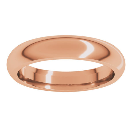 10K Rose Gold 4 mm Comfort-Fit Half Round Band Size 4 