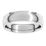 10K White 5 mm Stepped-Edge Comfort-Fit Half Round Band Size 12
