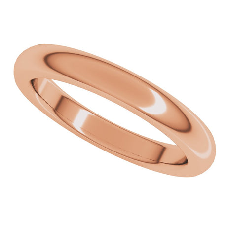 14K Rose 3 mm Heavyweight Comfort-Fit Half Round Band Size 7