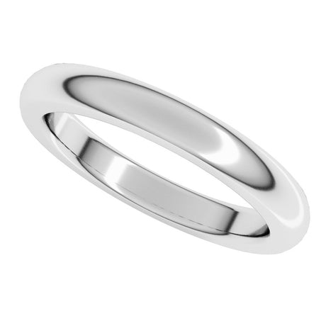 10K White 3 mm Heavyweight Comfort-Fit Half Round Band Size 11