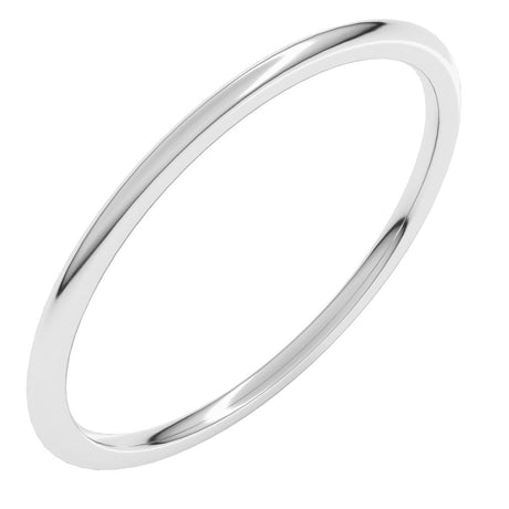 Platinum 1 mm Lightweight Comfort-Fit Half Round Band Size 5.5