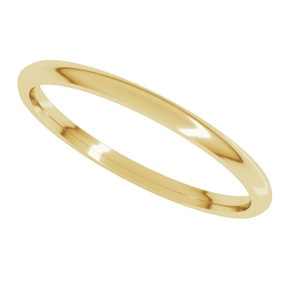 14K Yellow Gold 1.5 mm Lightweight Comfort-Fit Half Round Band Size 4