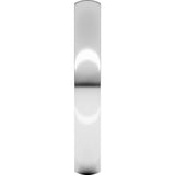 14K White Gold 3 mm Lightweight Comfort-Fit Half Round Band Size 4