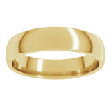 18K Yellow Gold 4.5 mm Lightweight Comfort-Fit Half Round Band Size 8.5