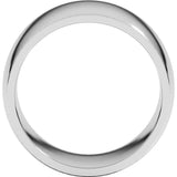 14K White Gold 12 mm Lightweight Comfort-Fit Half Round Band Size 6.5