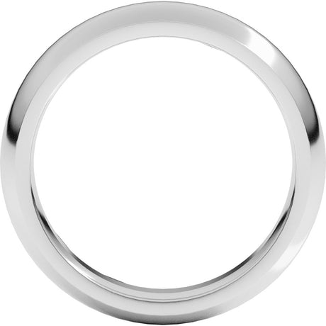 14K X1 White Gold 5 mm Comfort-Fit Half Round Band Size 9.5 