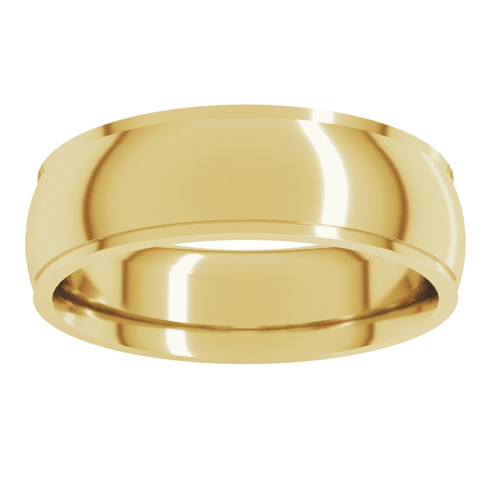 10K Yellow 6 mm Stepped-Edge Comfort-Fit Half Round Band