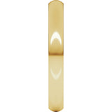 14K Yellow Gold 3 mm Heavyweight Comfort-Fit Half Round Band Size 6
