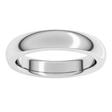 10K White Gold 4 mm Heavyweight Comfort-Fit Half Round Band Size 5.5